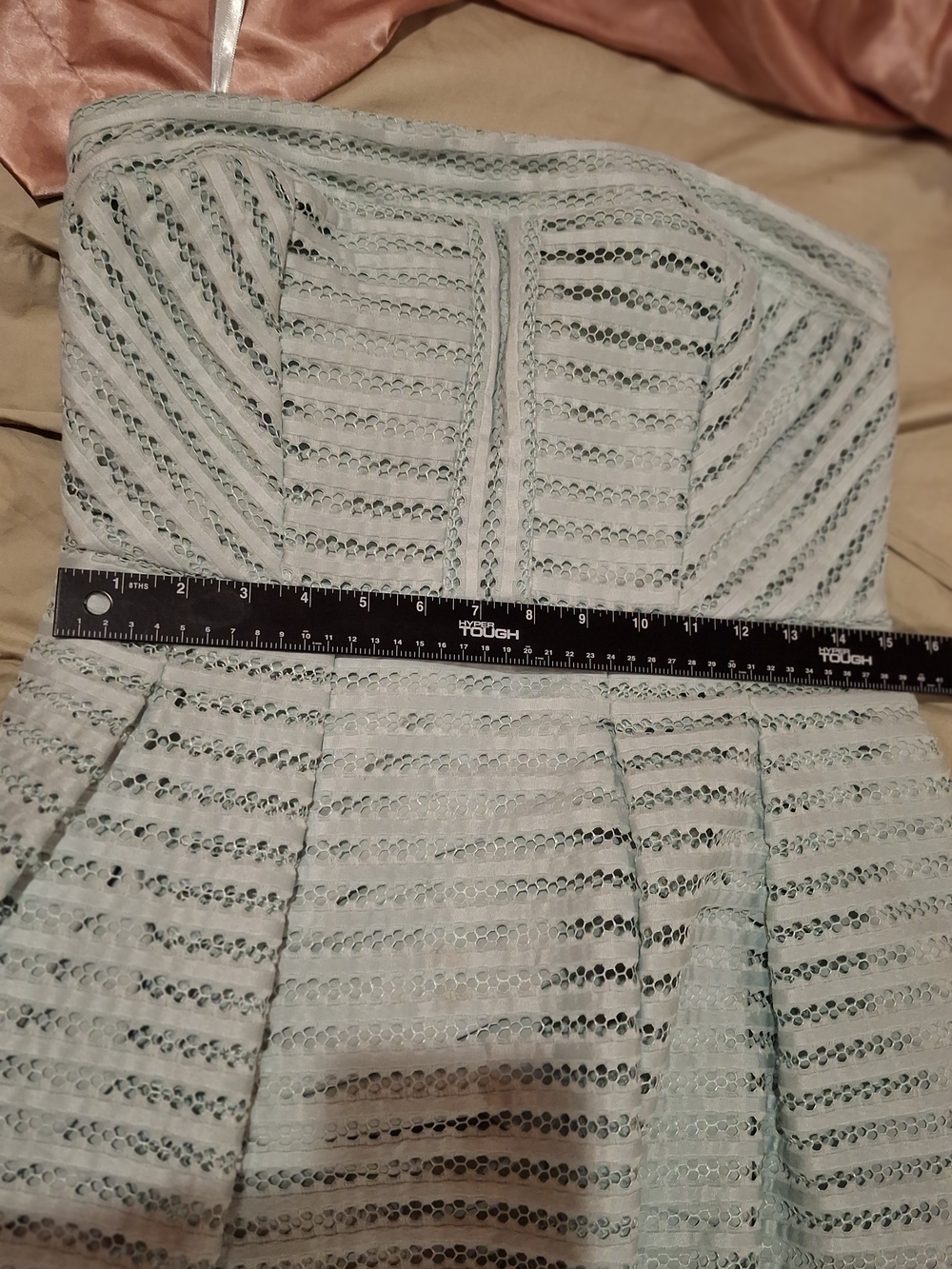 New York & Company Strapless Mint Pleated A-Line Dress - Picture 13 of 16